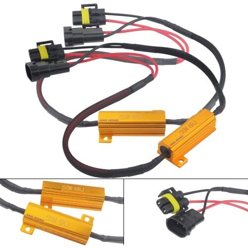 ANGRONG 2pcs H8 H11 LED Headlight DRL Fog Light Load Resistors Wiring Harness Canbus