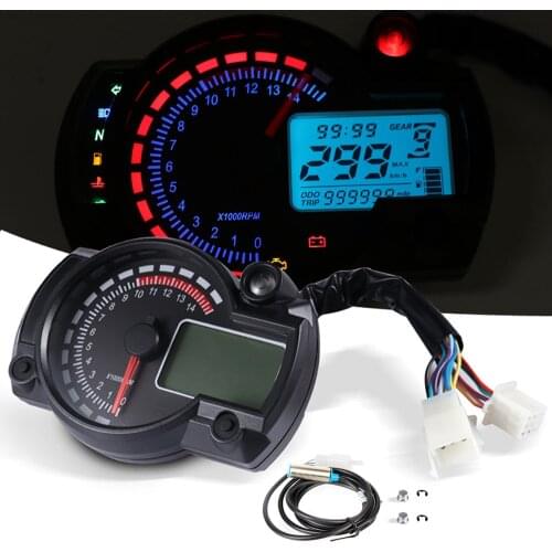 LCD Digital Odometer 7 Colors MAX 299KM/H Motorbike Accessories Moto Dashboard Motorcycle Speedometer Motorcycle Meter
