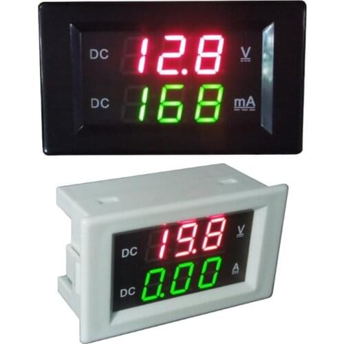 DC 100V 20A Dual Digital Voltmeter Ammeter Volt Amp Tester Gauge Meter Red+Green LED