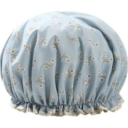 Cap Double Layer Waterproof Bathroom Cover Women Supplies Shower Hat Thick Hair Accessories