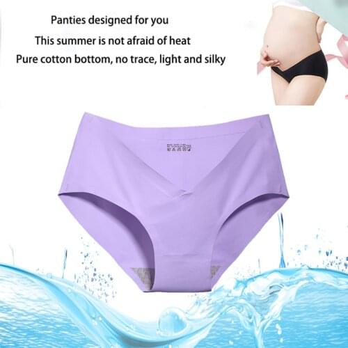 Cotton V Type Pregnant Women Underwear ice Silk Low Waist Comfortable Postpartum Seamless Maternity Underwear Pregnancy Briefs