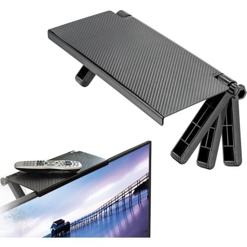 Computer Screen Top Shelf Desktop Storage Holder Stand Magic Screen Abs Tv Rack Display Shelf Home Storage Desk Black Rack