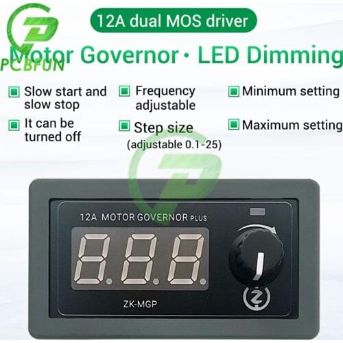 DC 5-30V 12A DC Motor Controller LED Lighting Dimming PWM Adjustable Speed Digital Display Encoder Duty Ratio Frequency