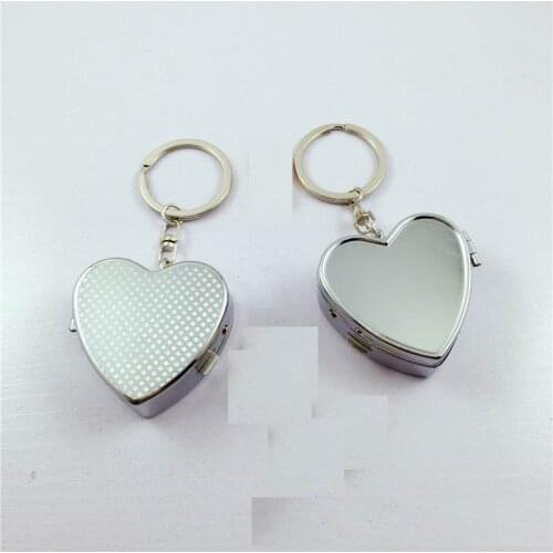 Wholesale 200 PCS Heart Pill Boxes Blank DIY Metal Pill Container Storage Box 2 Compartments