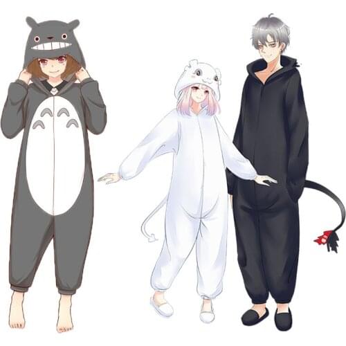 DARLING in the FRANXX Totoro Monokuma 02 Jumpsuit Cosplay Toothless Night Fury Light Onesies Fleece Halloween Pyjamas Sleepwear