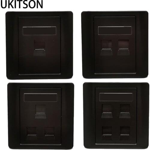 Black Color Empty Frame Faceplate Insert For 1 Port 2 3 4 Ports Keystone Jack Module Wall Panel Outlet In Dark Paint
