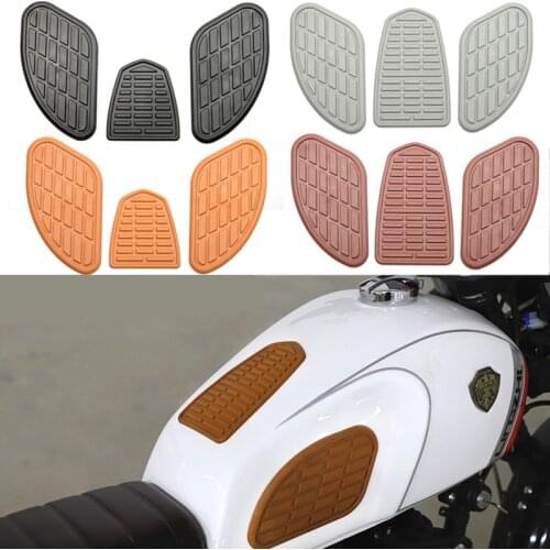 Motorcycle Black Fuel Tank Sticker Knee Pad Rubber Sticker Fuel Tank Pad Retro Cafe Fuel Tank Side Sticker Universal Accessories