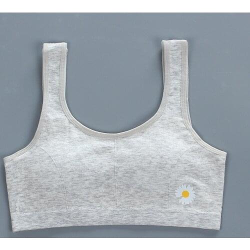 New Girls Bra Cotton Kids Sports Bra Breathable Bustier For Girls Childrens Sport Bras Soft Padded Bra Without Underwire 8-18Y