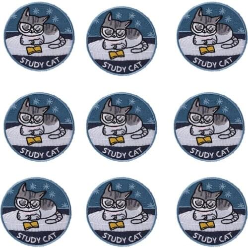 Lovely Animals Cat Iron On Patches Cartoon Badges Stickers Wholesale 10PCS Patch For Clothing Ornament Baby Clothing Accessory