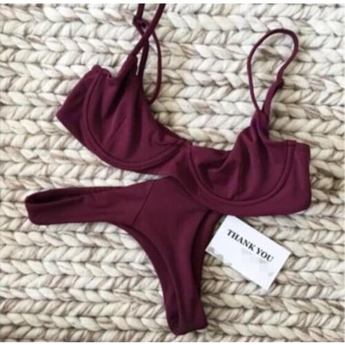 2020, new solid-colored steel-ringed Bikini, two-piece bathing suit, sexy Bikini swimming suit for women 2 piece swimsuit women