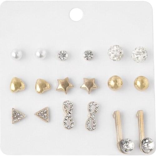 Серьги Earrings Kolczyki Damskie Stud Earrings Simulated Pearl Earrings Set Women Piercing boucle oreille femme aretes de mujer