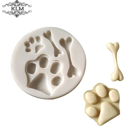 Animal Paw Shape Frozen Dog Treats Silicone Cake Decorating Mold DIY Baking Tool
