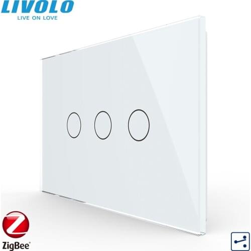 Livolo US Standard Smart Wifi Zigbee Wall Touch Light Pass Through 2Ways Switch,Wireless APP Google Home Alexa Intellige Control
