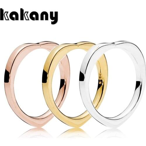 High-quality S925 Sterling Silver Rose Gold Logo Heart-shaped Ring Suitable For Anniversary Gift Original 1: 1 Fashion Jewelry