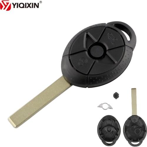 YIQIXIN 3 Button Remote Car Key Shell Case Replacement For Old BMW Mini Cooper S R50 R53 2005-2007 Uncut Blade