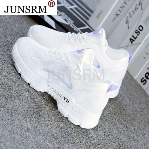 2021 New Spring Women Shoes Fashion Breathable Mesh Casual Shoes Woman Solid Color Lightweight Platform Sneakers Tenis Feminino