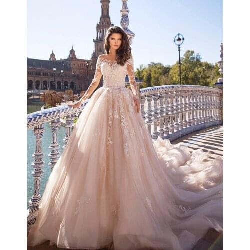 2021 Murders Top Appliqued Wedding Dress Scoop Neck Bridal gown Vestido De Noiva Latest design Big Size Vintage style