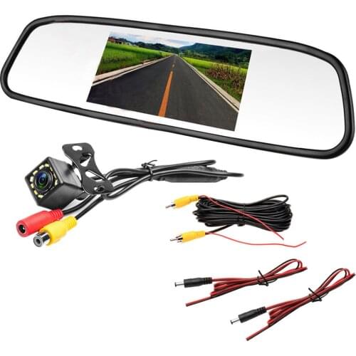 4.3 inch Car Mirror Monitor Auto Rear View System with Waterproof Backup Rear View Camera Automobiles Parts Accessories