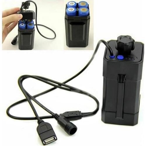 8.4V 4x 18650 Cycling Safety Waterproof Battery Pack Charger Box LED Indicator Lithium Battery Case For Bicycle Light Headlight