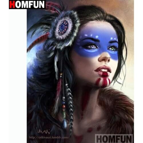 HOMFUN Full Square/Round Drill 5D DIY Diamond Painting "Painted woman" 3D Embroidery Cross Stitch 5D Home Decor A13192