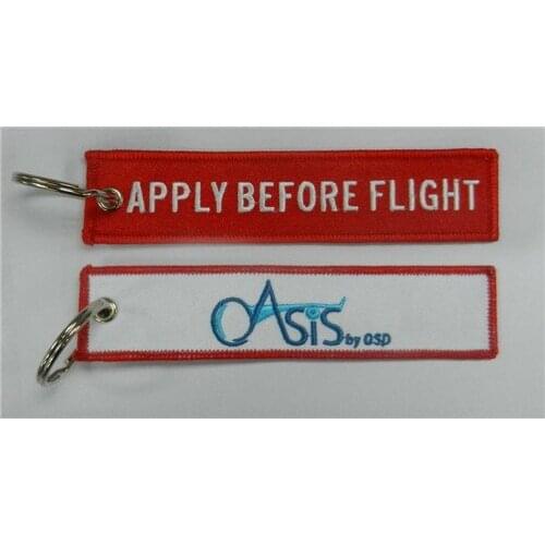 Asis Apply Before Flight Fabric Embroidery Pilot Key Chains