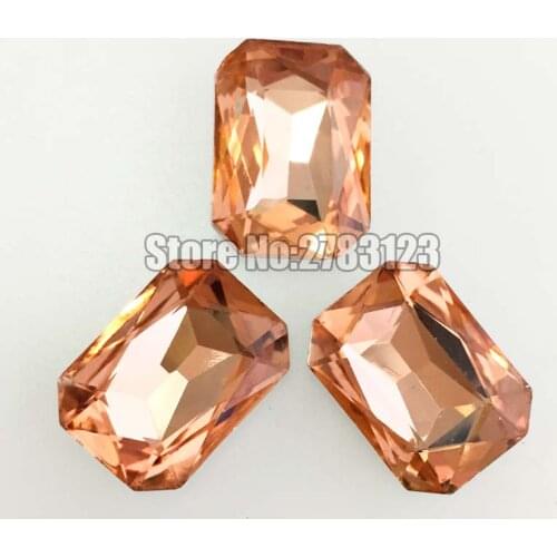 Free shipping Water red Rectangle octagon shape Super flash crystal glass point back loose rhinestones,model complete SWCP006