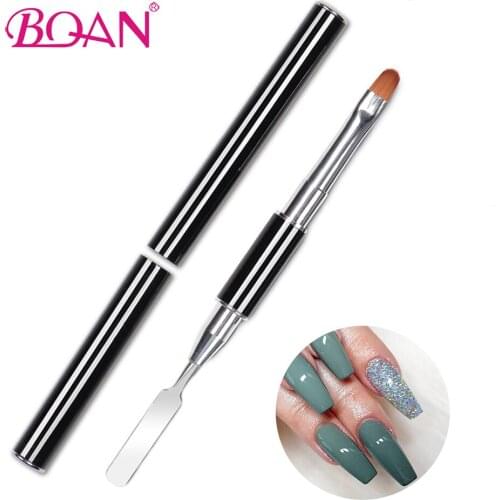 BQAN 1pc Professional Double Head Nail Art Brush Spatula Gel Pen Manicure Tip Extension Acrylic Builder Rod Tool