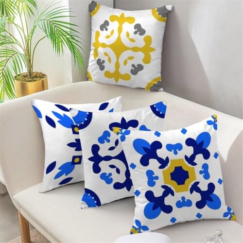Fuwatacchi Geometric Cushion Covers Symmetrical Pattern Printed Pillow Case For Home Chair Sofa Decoration Pillowcases 45cm*45cm
