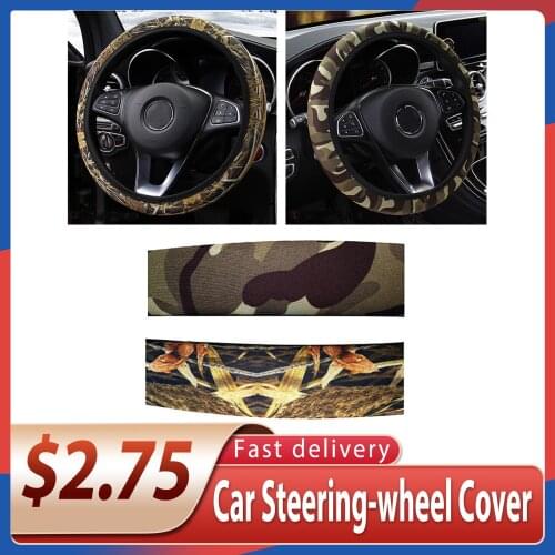 Steering Cover Interior Accessories Fit For Most Cars DIY Car Steering-wheel Cover Camouflage Anti-slip