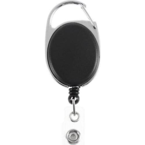 Black Retractable Pull Key Ring Chain Reel ID Lanyard Name Tag Card Badge Holder Reel Recoil Belt Key Ring Clip Gift SN791