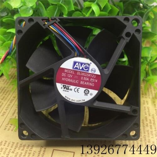 For AVC 8025 12V 0.50a Dl08025r12u 4-Pin/Line CPU Case PWM Speed Cooling Fan