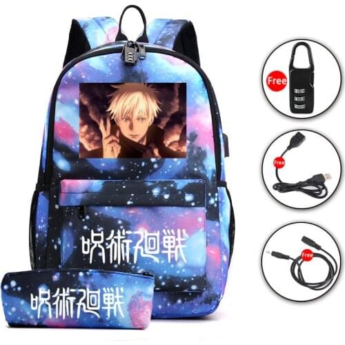 Comic Collage Daily Backpack Girls Boys School Bag Backpack Travel Backpack Goku Jiu-Jitsu Kaisen Itadori Megumi Anime Teen Casu