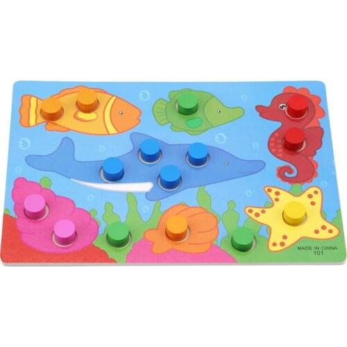 Montessori Wooden Toys Puzzles Tangram Jigsaw Board Educational Early Learning Cartoon Wood Puzzles Kids Toys For Children