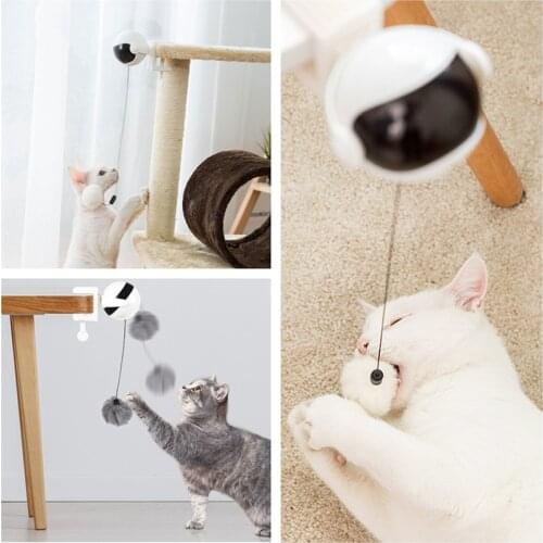 Puzzle Lifting Cat Tease Ball Electric Toy Yo-Yo Ball Automat Flutter Rotating Interactive Smart Pet Cat Ball Toy