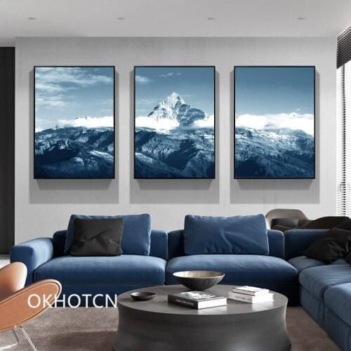 Grand Hilltop Landscape Canvas Painting Nordic Style Posters and Prints Wall Art Decorative Picture Modern Living Room Decor