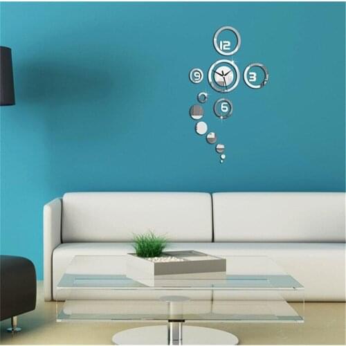 Ring clock silent wall wall stick DIY personality clock circle