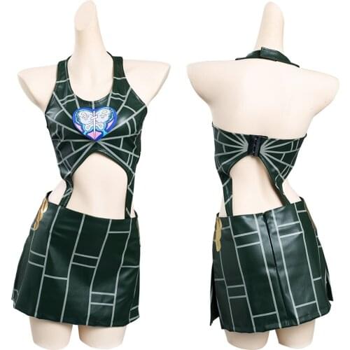 Anime JoJo‘s Bizarre Adventure Stone Ocean Jolyne Cujoh Cosplay Costume Skirt Outfits Halloween Carnival Suit