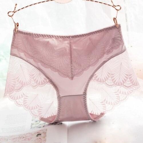 Lace Panties Mid-waist Sensual Seamless Knickers Tighten Abdomen Sexy Lingerie