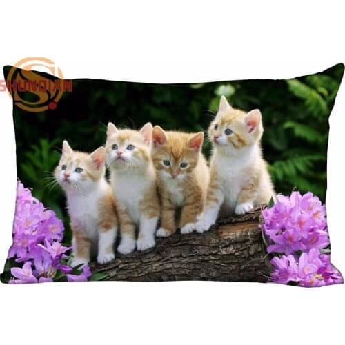 Hot Nice Cute Cat Rectangle Pillowcase zipper Wedding Custom Pillow Case For Bedroom A3.27#62