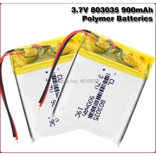 3.7V lithium polymer battery 803035 850MAH Rechargeable Li-ion Cell With PCB For Toy GPS MP3 MP4 MP5 Mini Fan Bluetooth Speaker