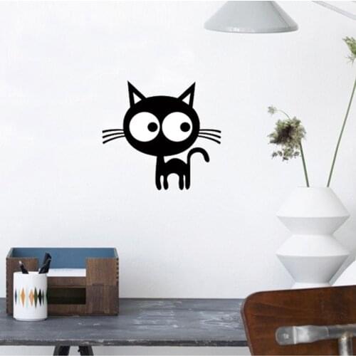 Cartoon kitten Wall Sticker Cute cat backdrop decor for Home Decoration living room Decals Wallpaper Removable Toilet Stickers