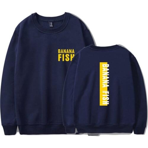 Spot Fashion Banana Fish Hoodies Men Women Capless Sweatshirt Pullover O-neck Long Sleeve Casual Hoodie autumn clothing Cute Top