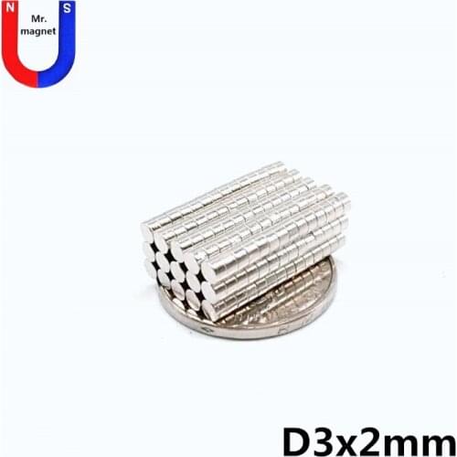 500pcs 3x2 mm N35 Mini Super Strong Powerful Neodymium Magnet Round Rare Earth Permanent Magnets 3*2mm 3x2