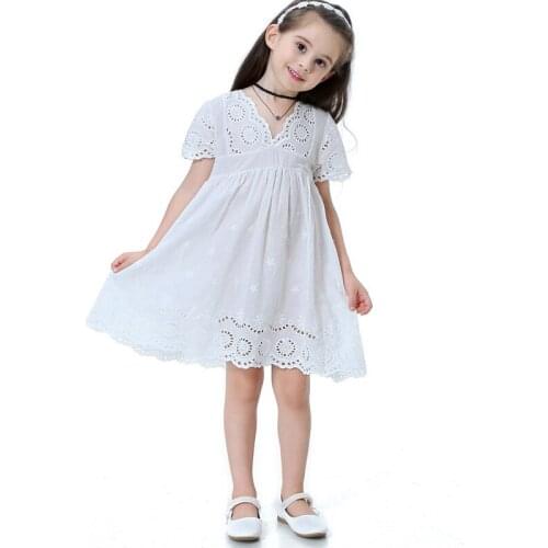 Girl Clothes Cotton Lace Dress 2021 Summer Wear New Arrival Children Clothes Lace Princess Korean Baby Dress For Girl 3-8Year