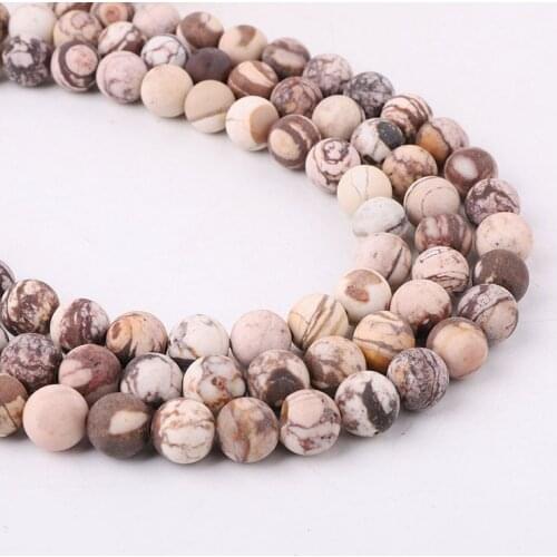 Wholesale High Quality Natural Stone 4/6/8/10/12mm Matte Frost Australia Zebra Loose Round Beads For Jewelry Making