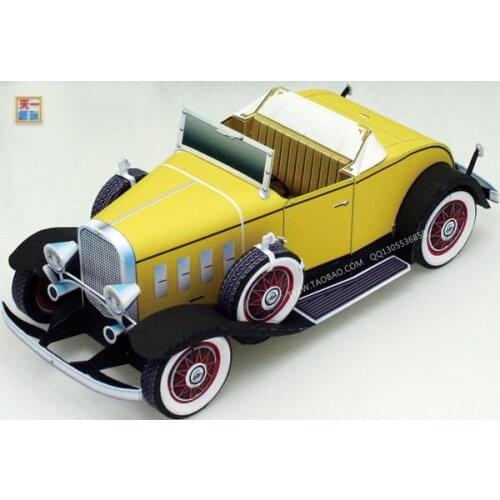 Open-top Classic Car 3D Paper Model DIY Auto Intelligence Handicraft Course Stereo Origami Model