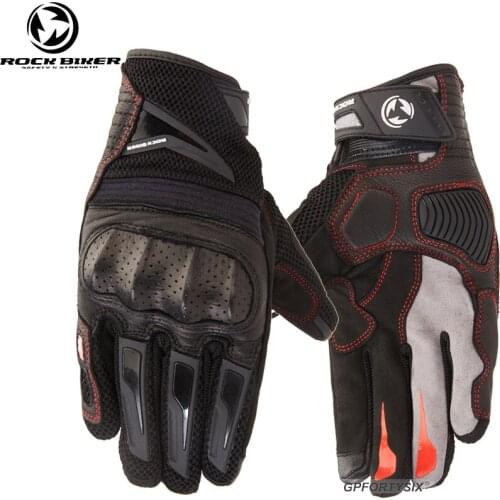 Summer Motorcycle Gloves Motorbike Racing Riding Gloves Carbon Fiber Breathable Gloves Genuine Retro Leather Gloves Guantes Moto