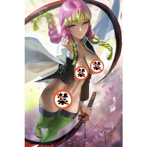 Print silk or canvas Anime Demon Slayer sexy lady art poster 16x24 24x36 inch custom living room bedroom decorative painting