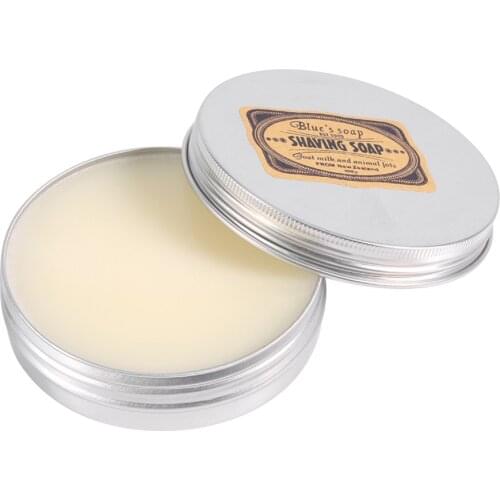 Goat Milk Deluxe Mens Mustache Shaving Soap Round Epilator Beard Shaving Soap Foam Cream Barbering Hair Removal Shaving Tool