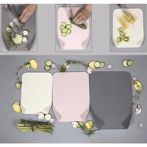 Bendable Fruit Food Cutting Board Plastic Standing Chopping Mat Kitchen Gadget